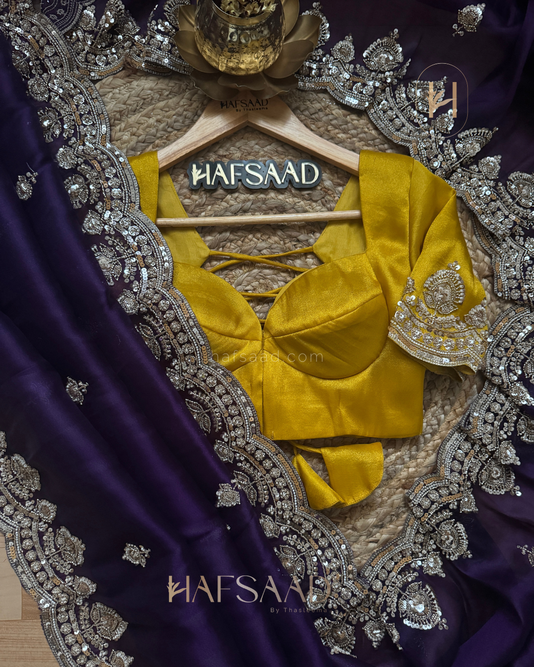 Afiya- Premium Soft Tissue Saree (Purple)