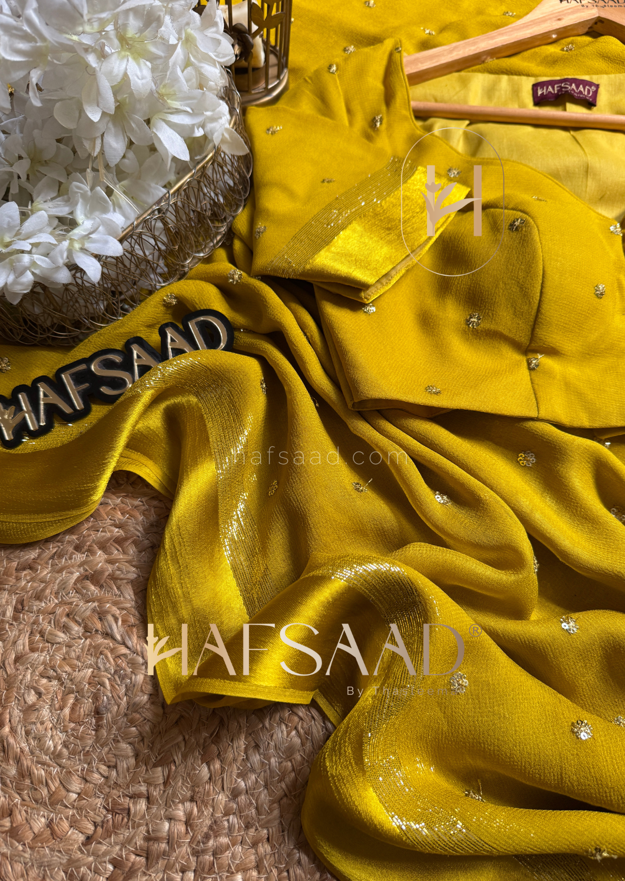 Mira- pure viscose saree (Yellow)