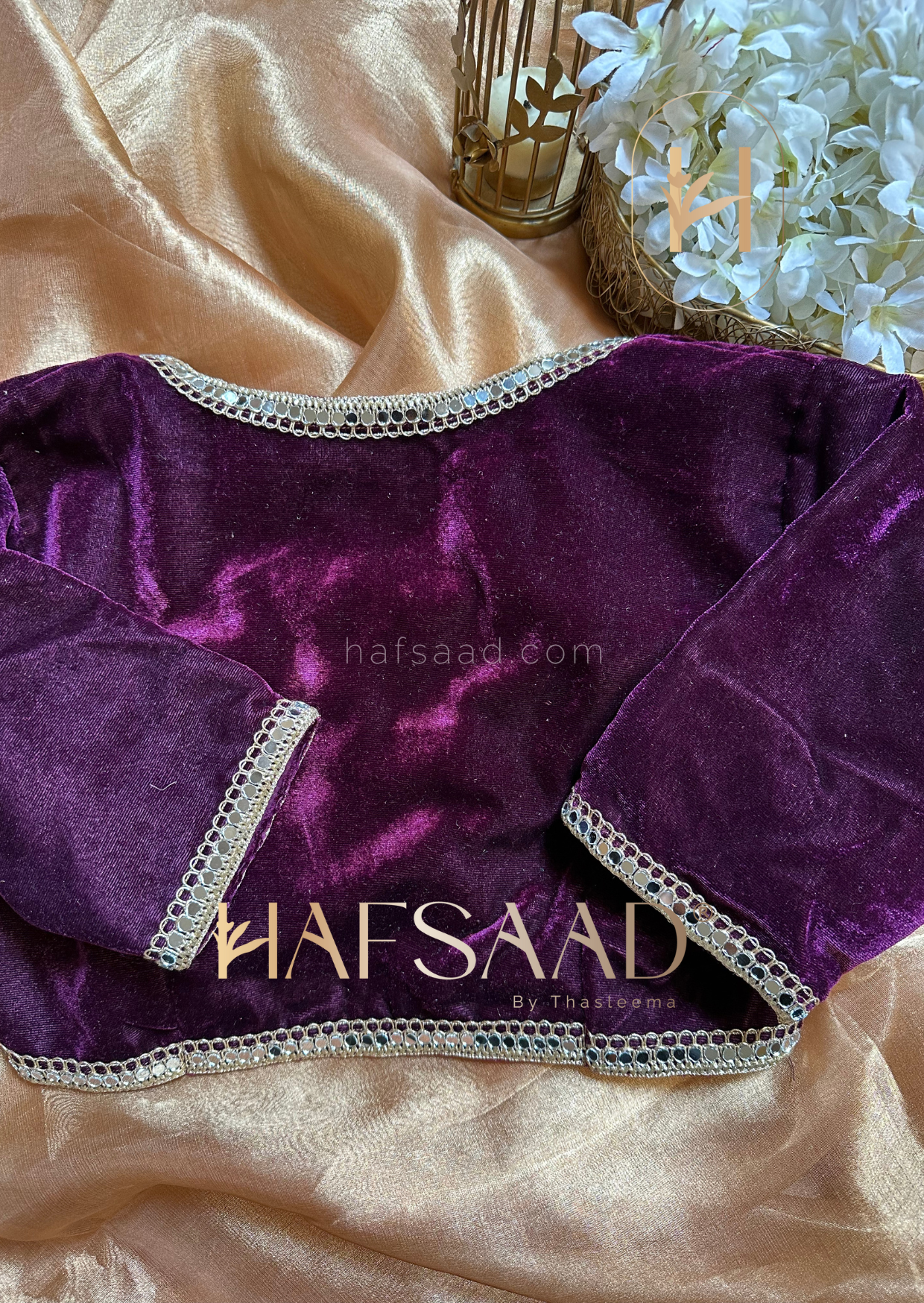 Jaan- Custom velvet blouse (Purple)