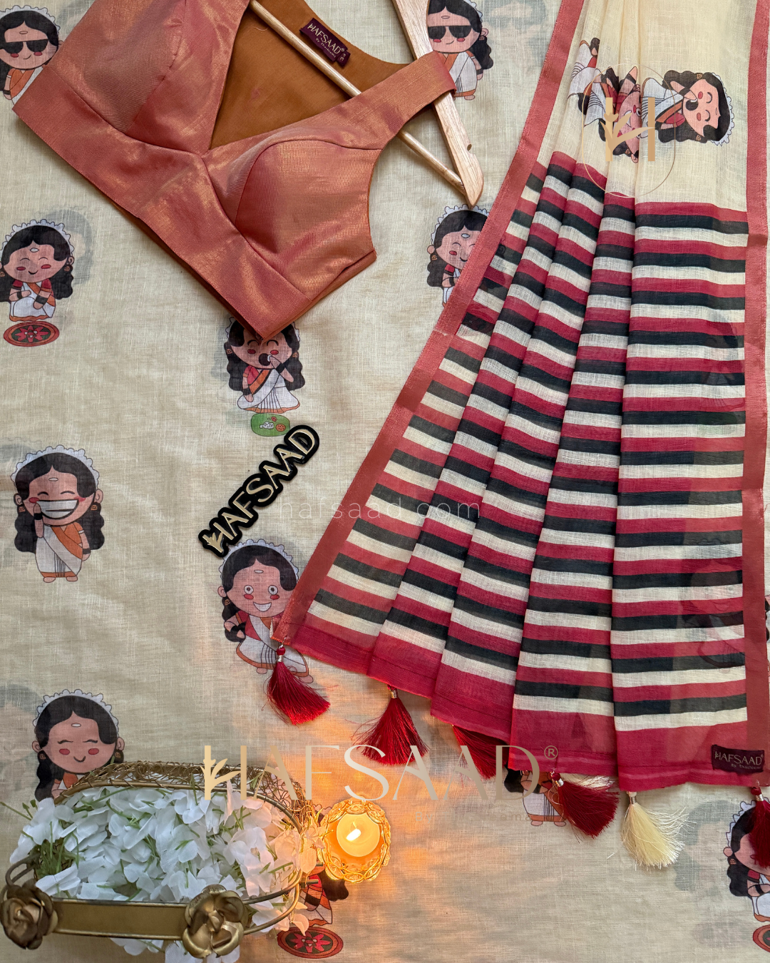 Cutie Patootie - Linen saree