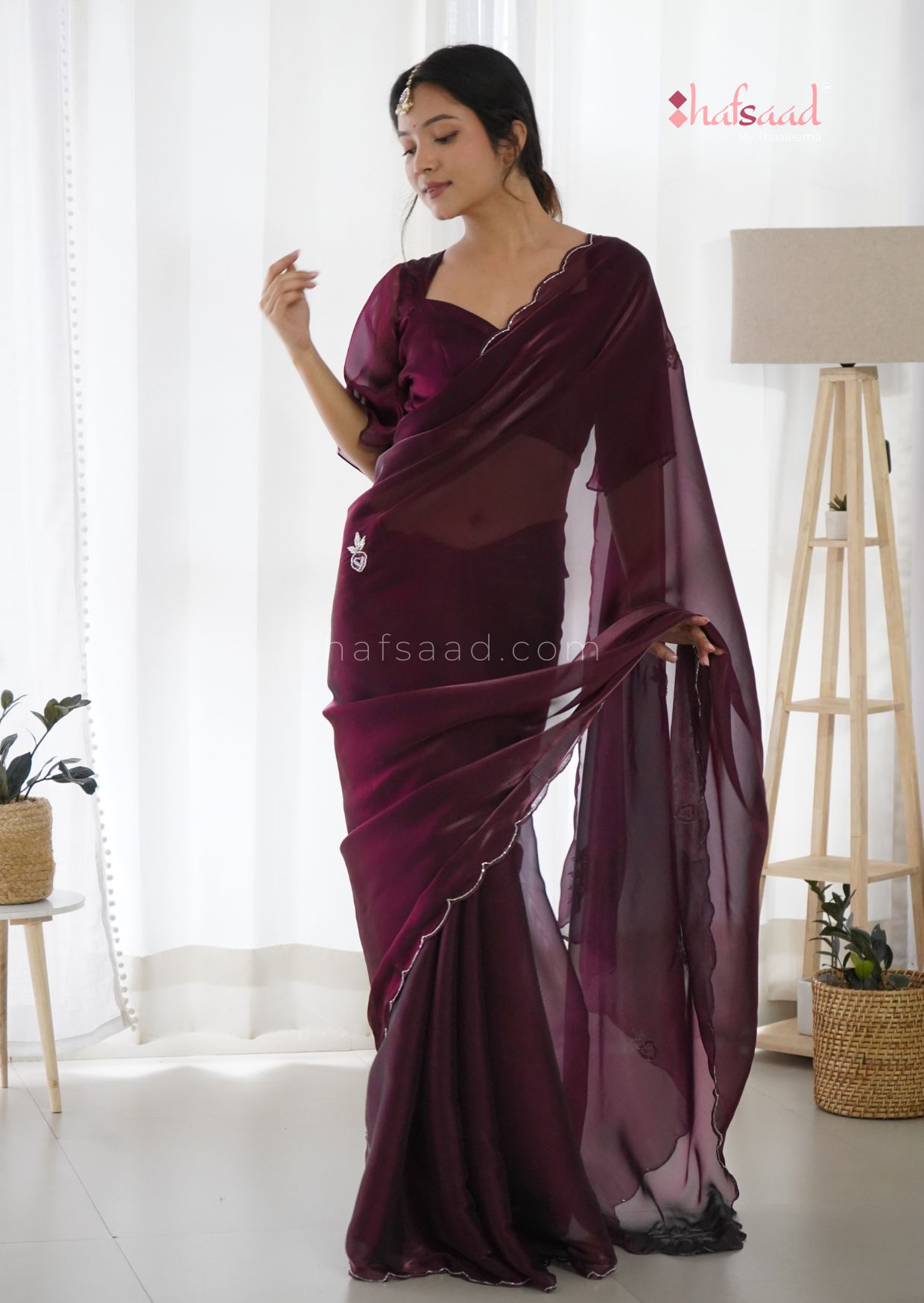 Molten- Ready to wear saree (wine)