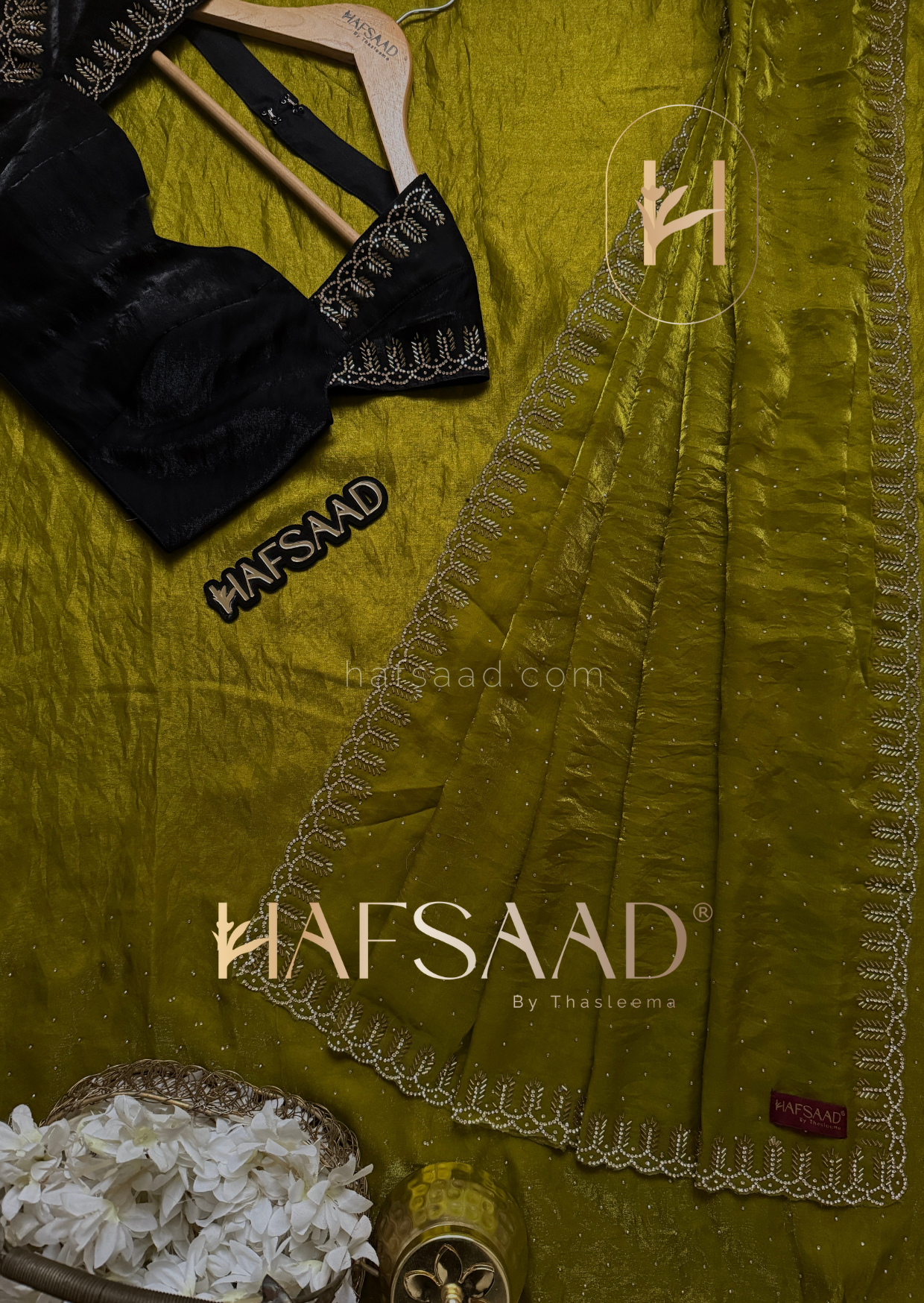 Henna - Stardust satin saree
