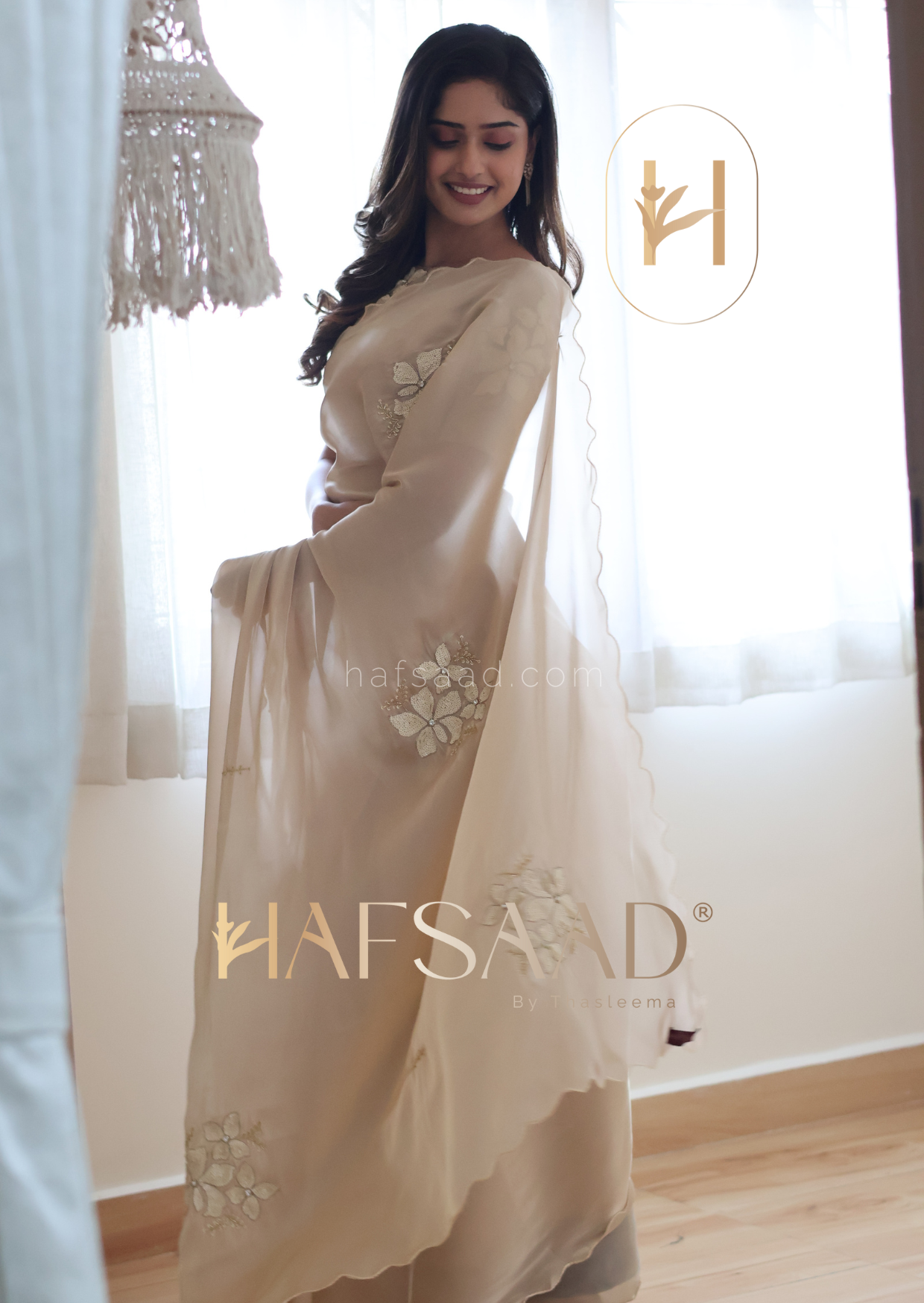 Nina- Handwork satin organza saree