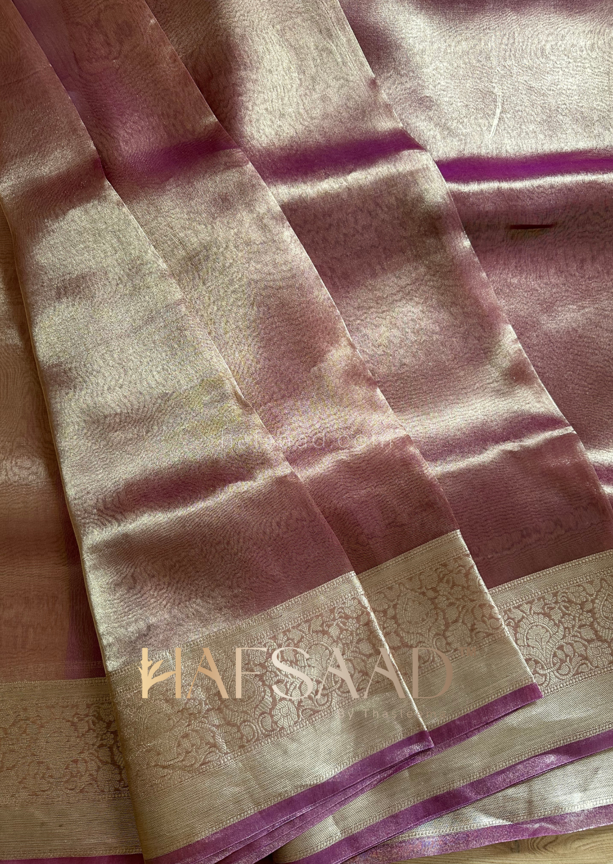 Banaras story- Pure Banaras Tissue silk (Royal Purple)