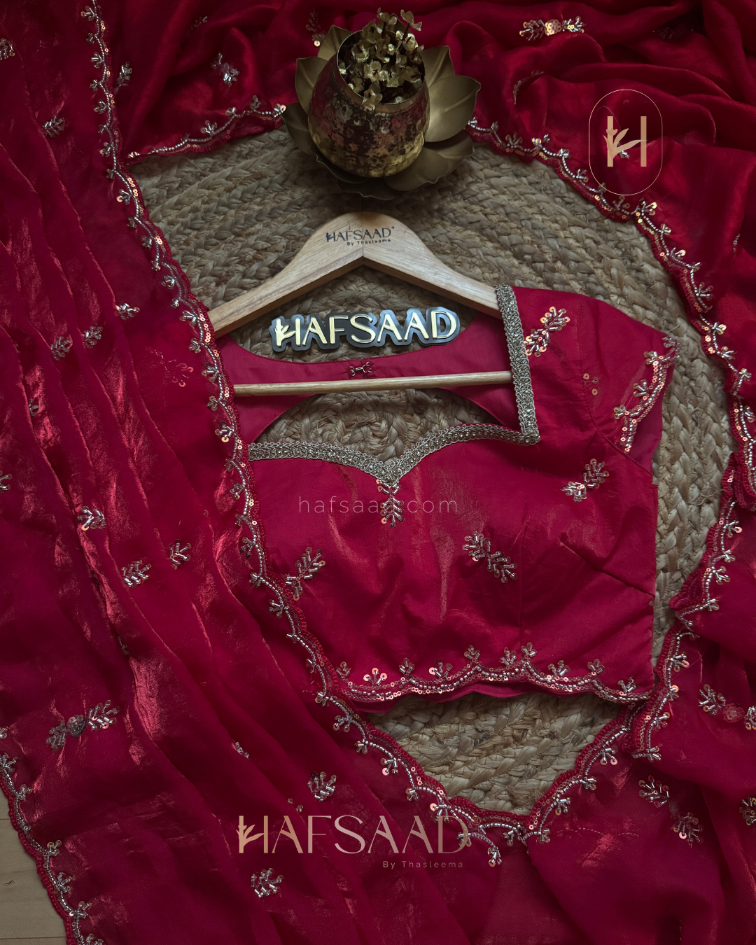 Huda - Stardust Satin Saree (Pink)