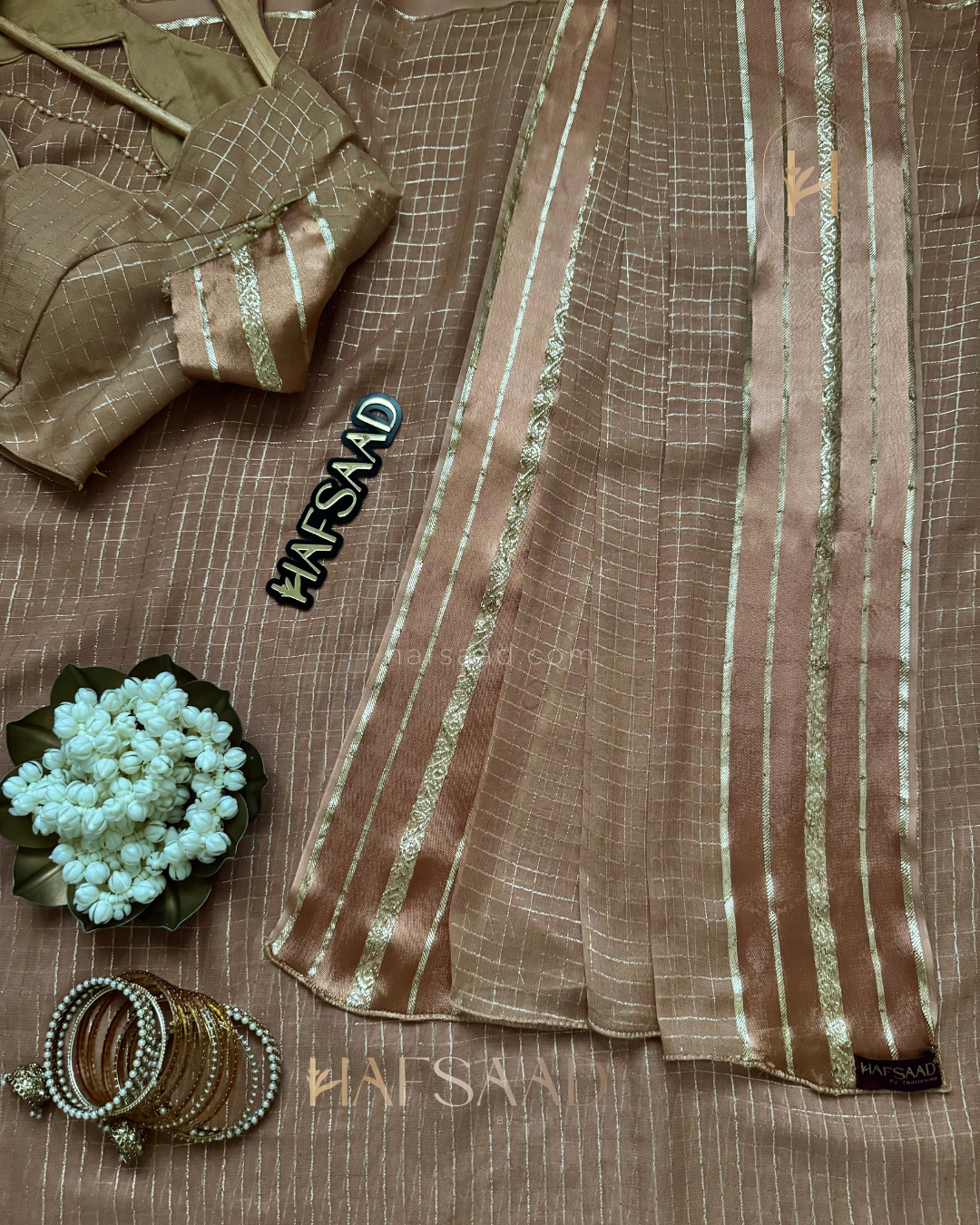 Ishika- pure viscose saree (Gold)