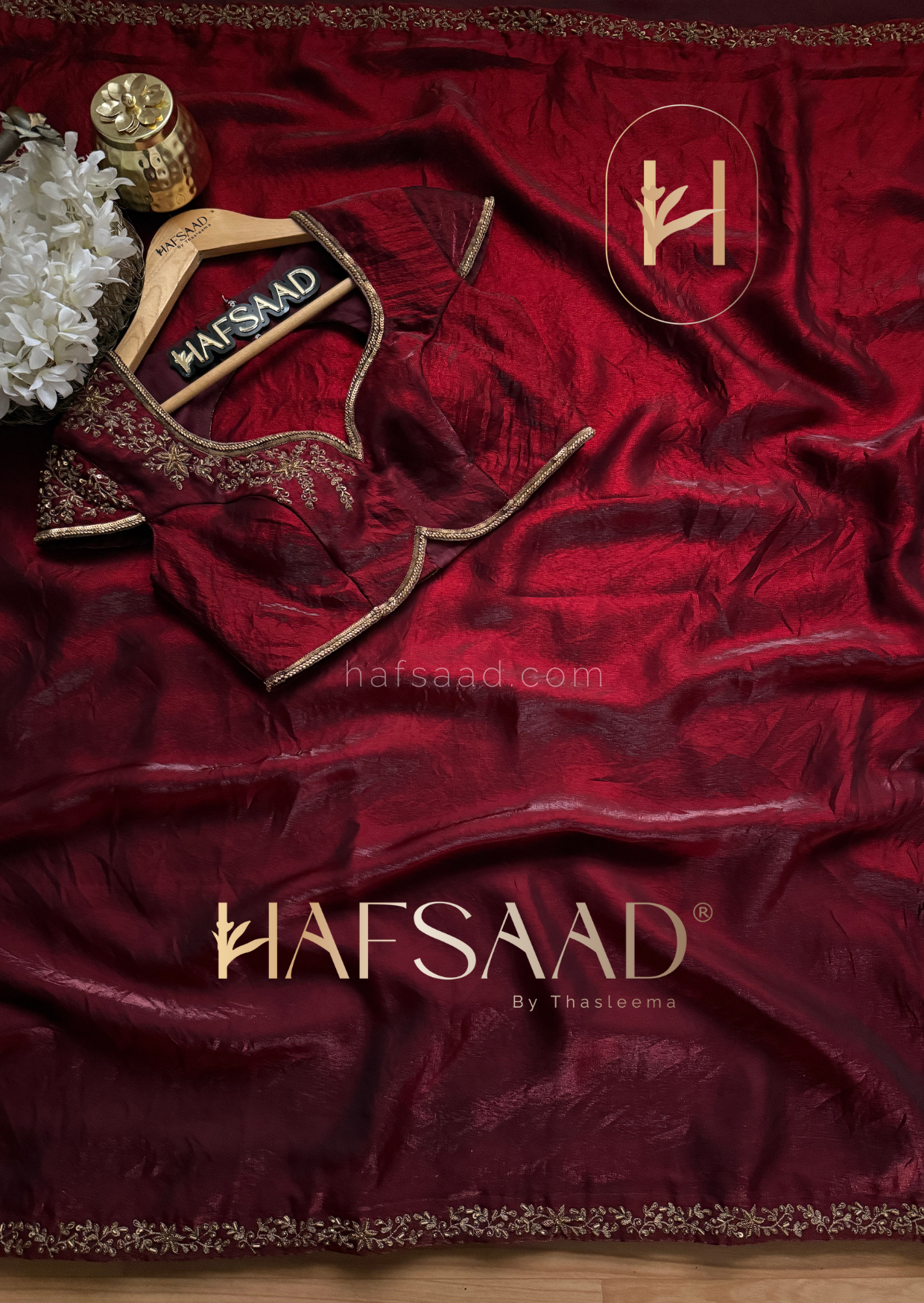 Royal rouge - Artisanal handwork saree