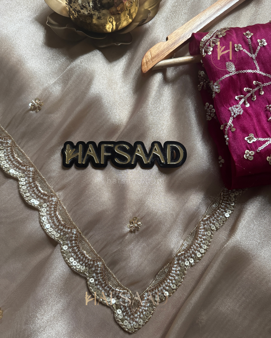 Amina- Designer Handwork Saree (pink)