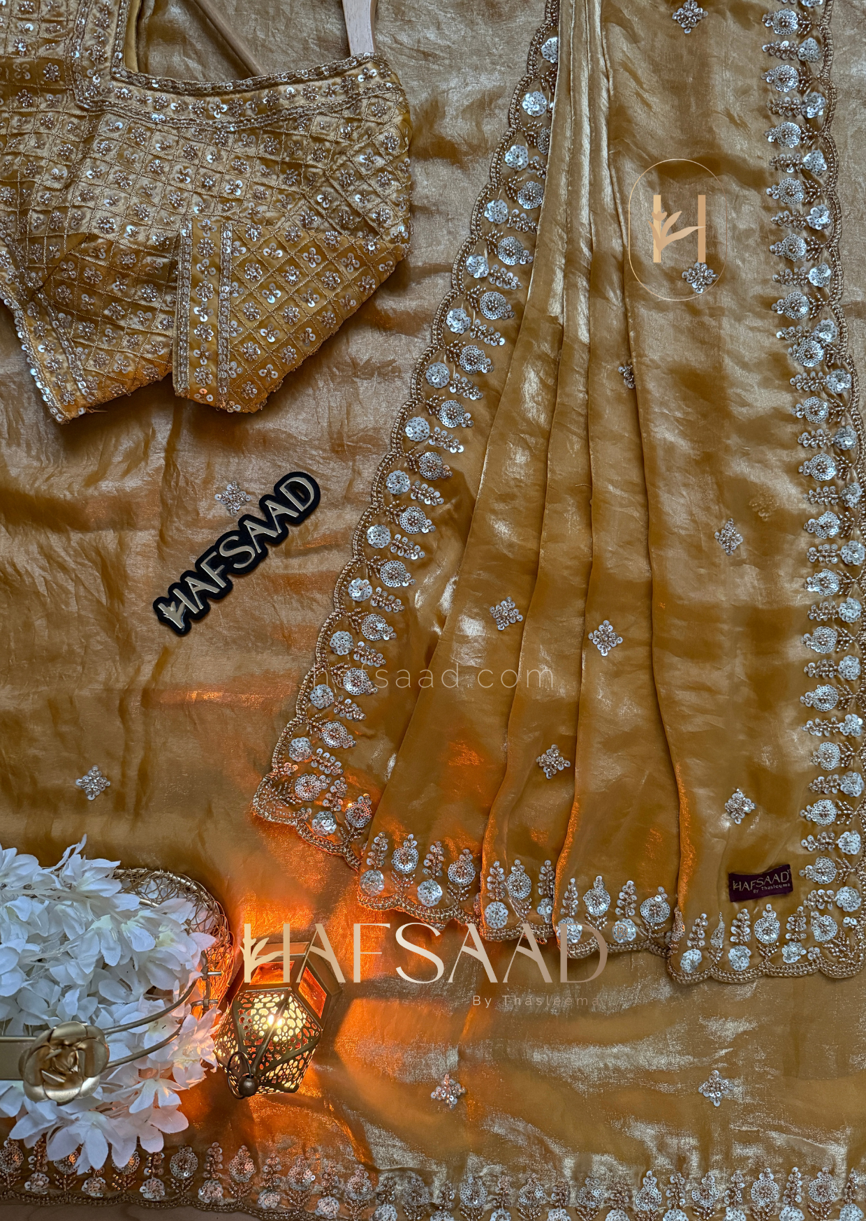 Mirza - Stardust satin saree