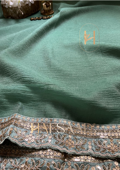 Tanvi - pure viscose georgette saree ( Sage green )