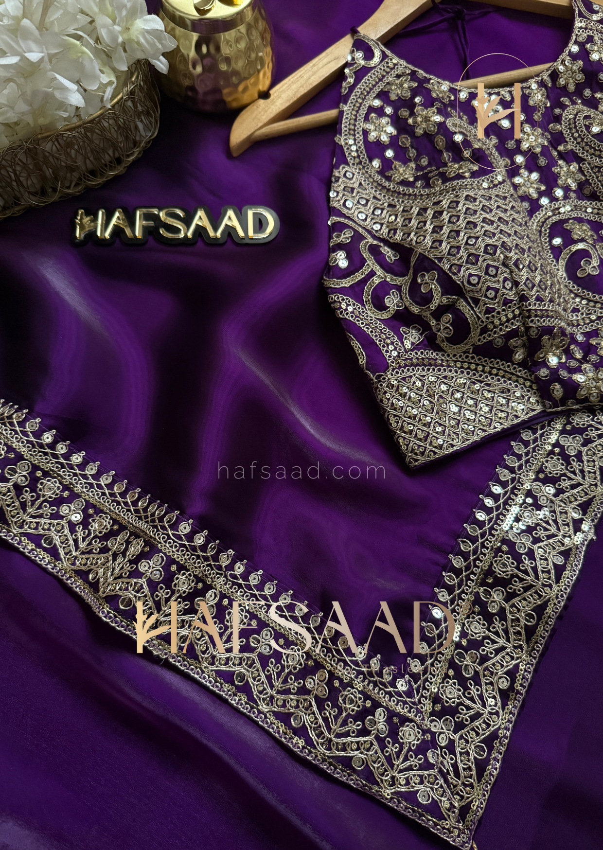 Mehal - Satin organza saree