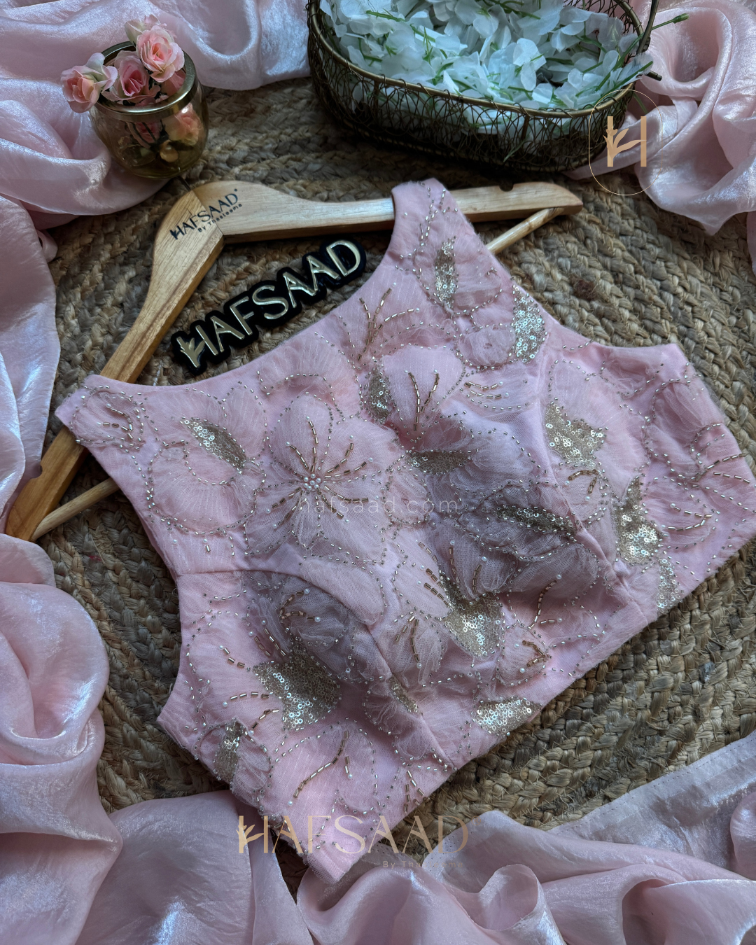 Cassie Bling  - Space silk saree (pink)
