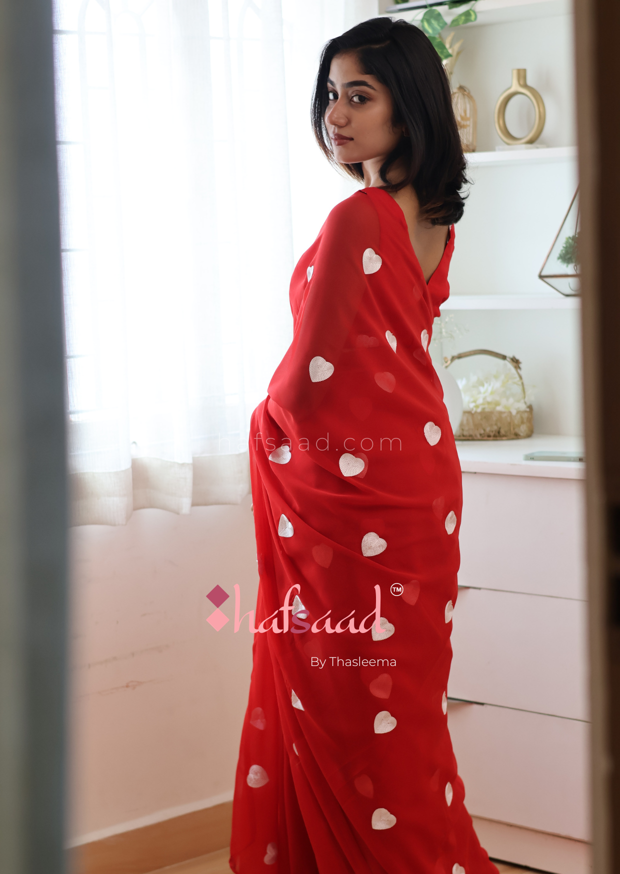 Lil Heart- Ready to wear saree (Red)