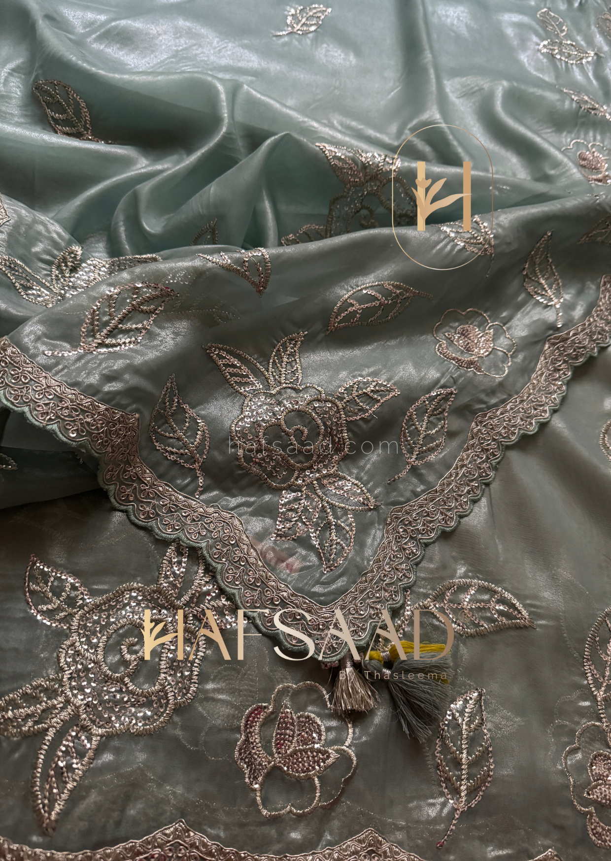 Rafiya - Designer blended tissue saree