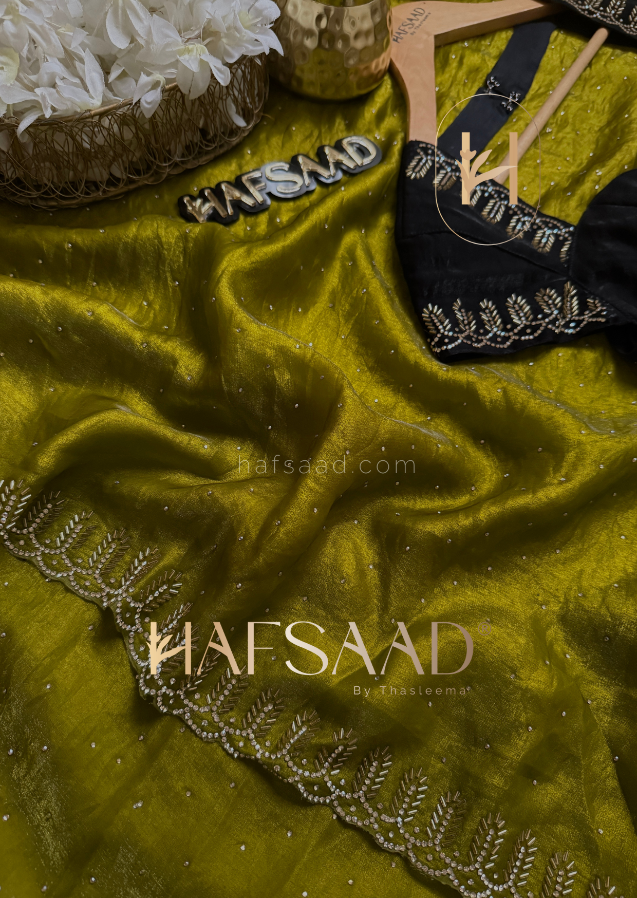 Henna - Stardust satin saree