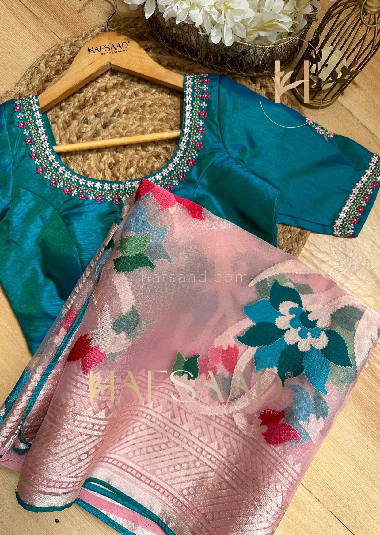 Floral Lawn- Brasso organza saree