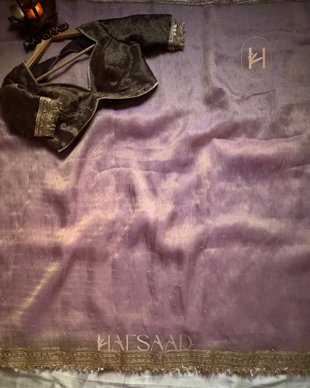 Simran- Kiran Lace Saree (Lilac)