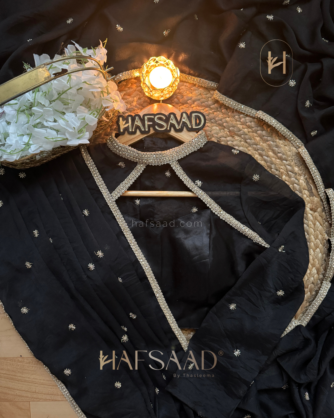 Rupali - Chiffon silk saree (Black)