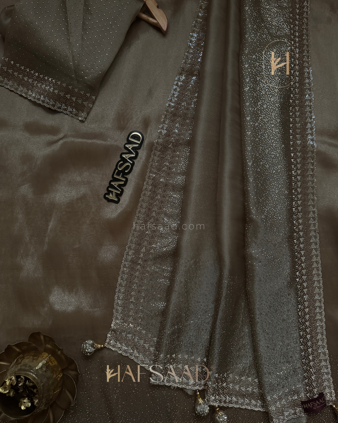 Fidha- Designer saree(moss grey)