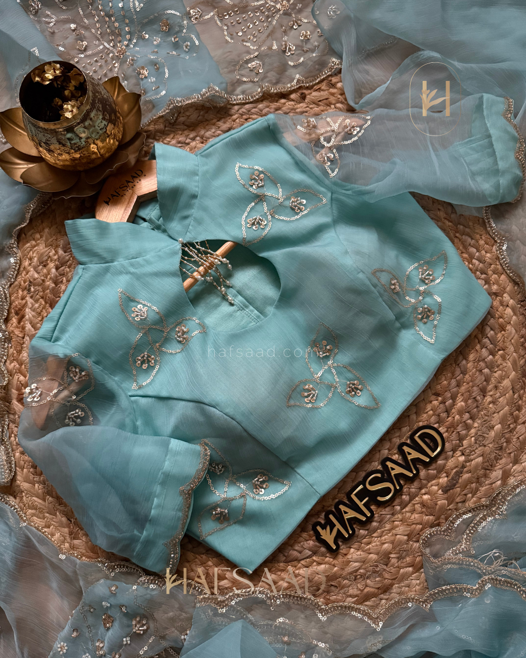 Payal- glass chiffon saree (Blue)