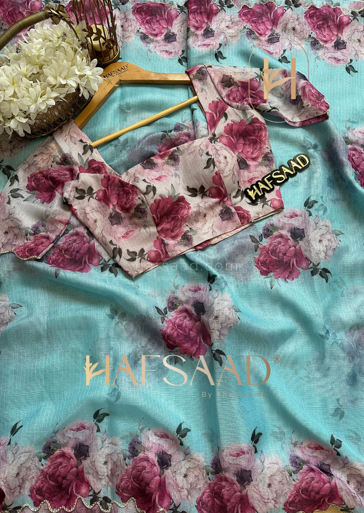 Bloom- Kota saree (Blue)