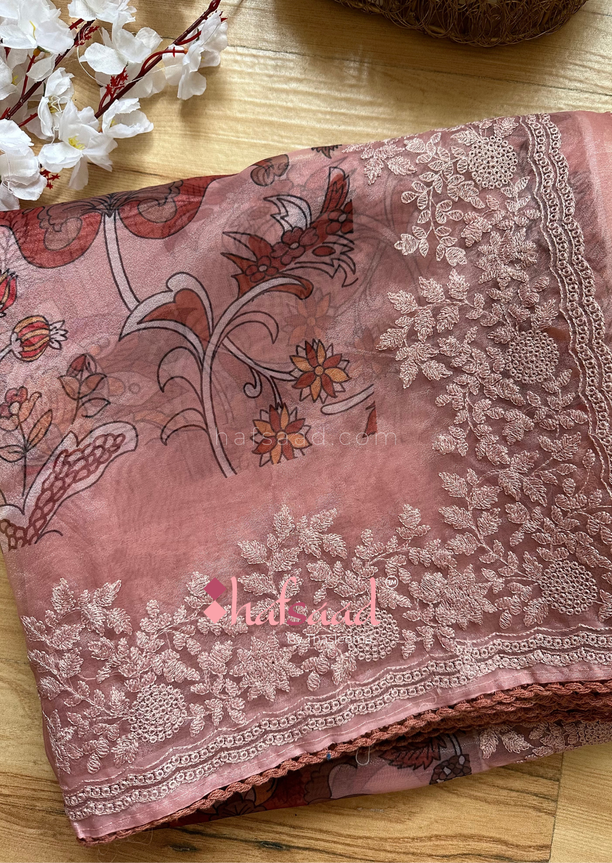 Roshini- kalamkari organza saree