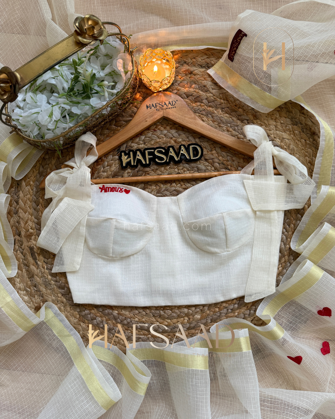 Amour - Pure Kota saree (White)