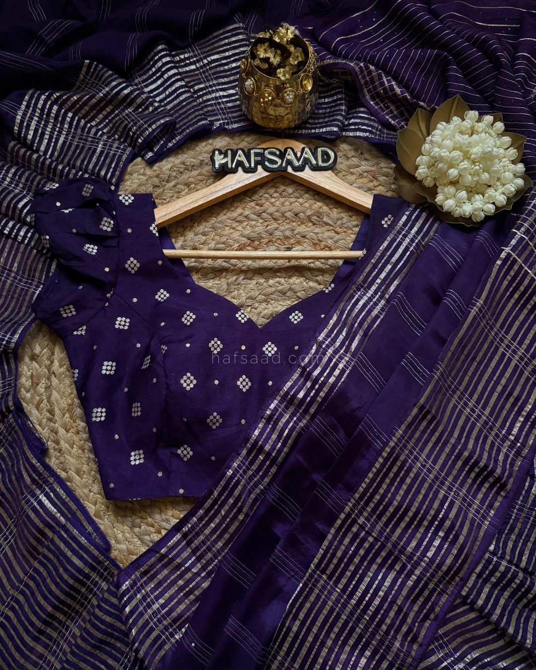 Ria - Premium blended silk saree (Purple)