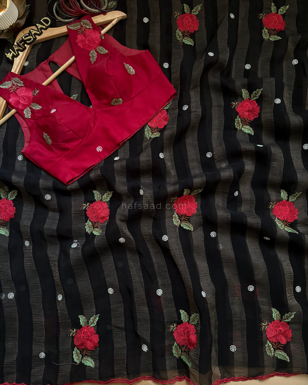 Rosella- Thread Embroidered Saree