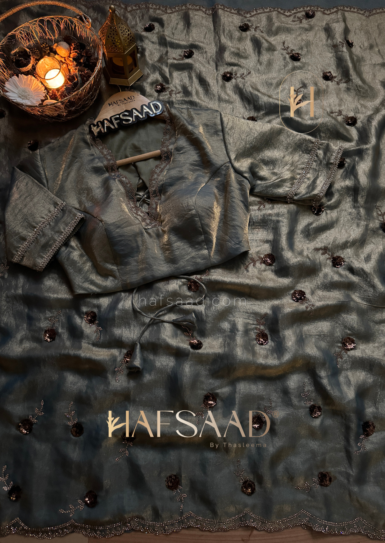 Nikhila - Stardust satin saree