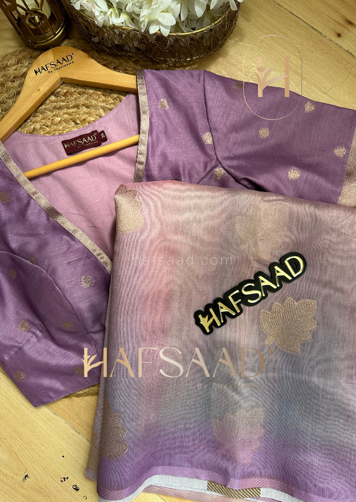 Resham- Handloom khadi silk saree (Lavender)