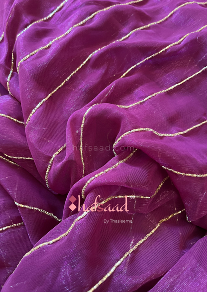 Sahana - Chiffon Handwork Saree [Purple]
