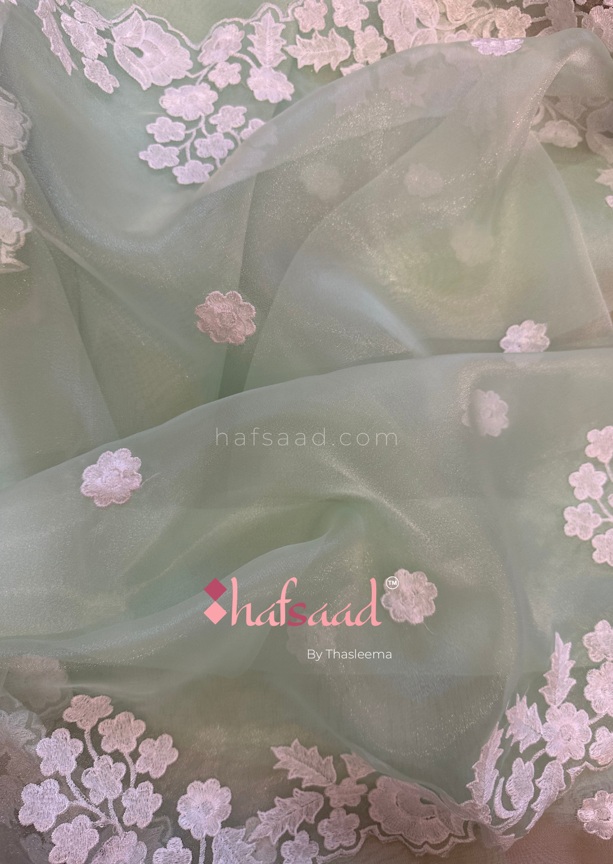 Tania- organza saree (Pastel Green)