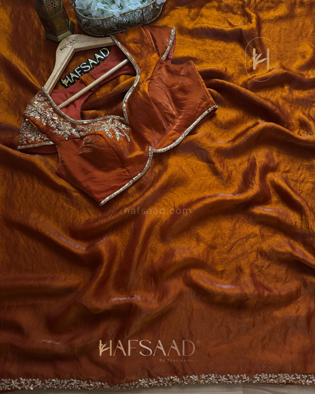 Royal rouge - Artisanal handwork saree (Burnt Orange)