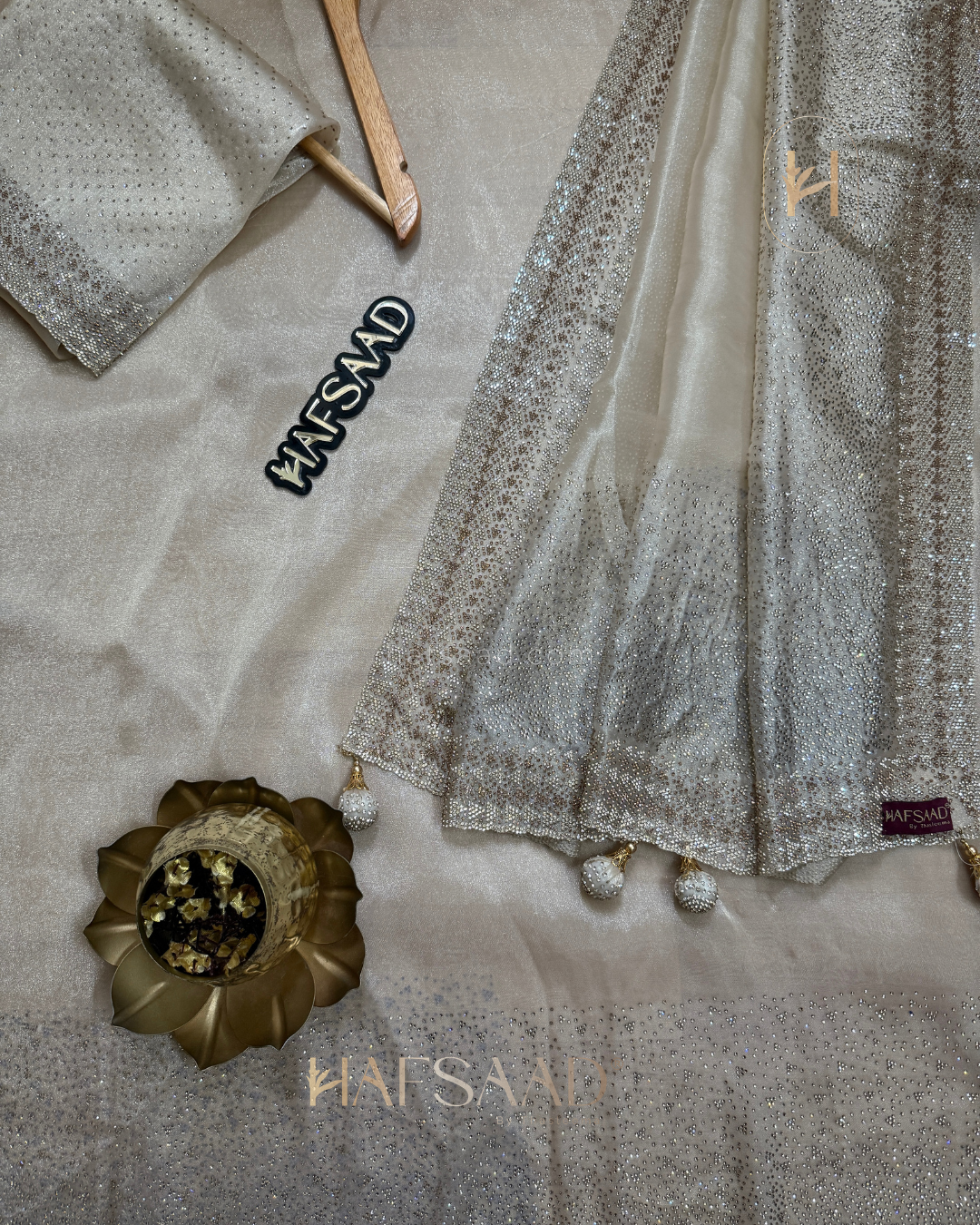 Fidha- Designer saree(créme)