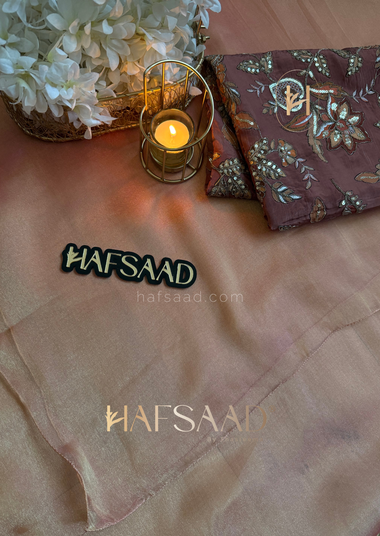 Anya - Soft tissue saree (ice pink)