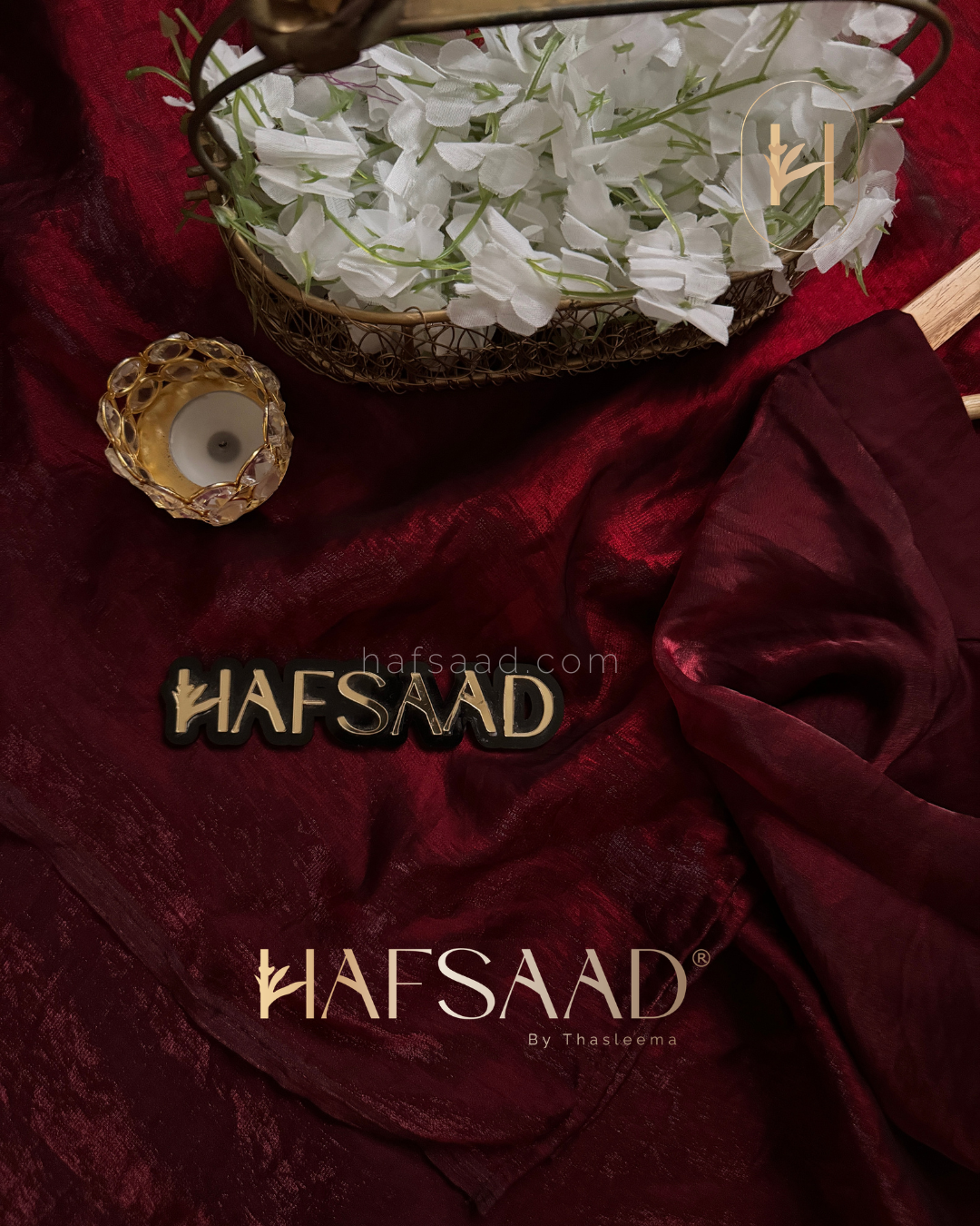 Sinful full sleeve - Stardust satin saree (Maroon)