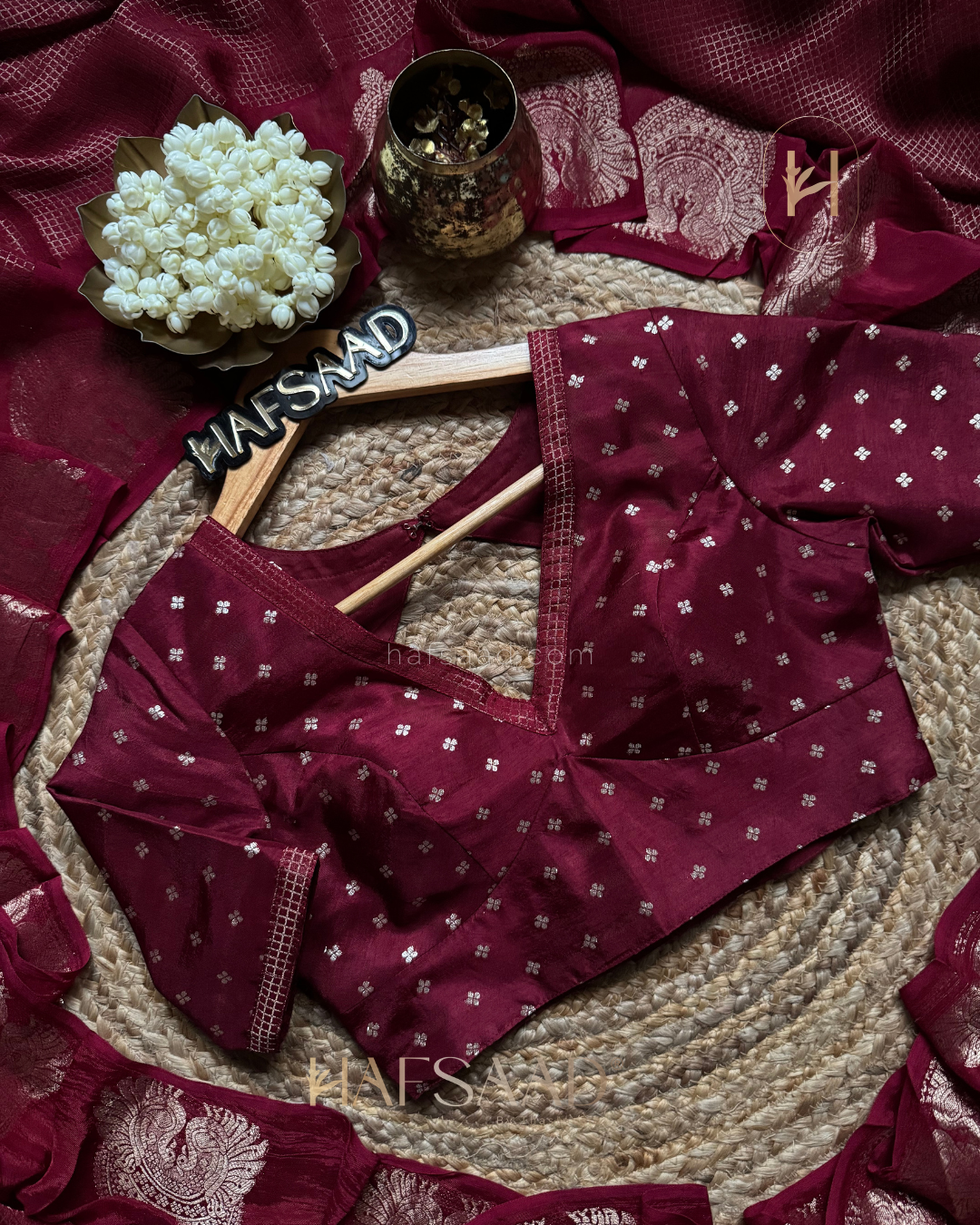 Manisha- semi silk saree (Maroon)