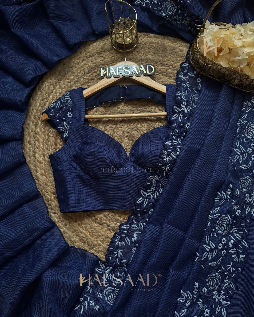 Femi- embroidered saree