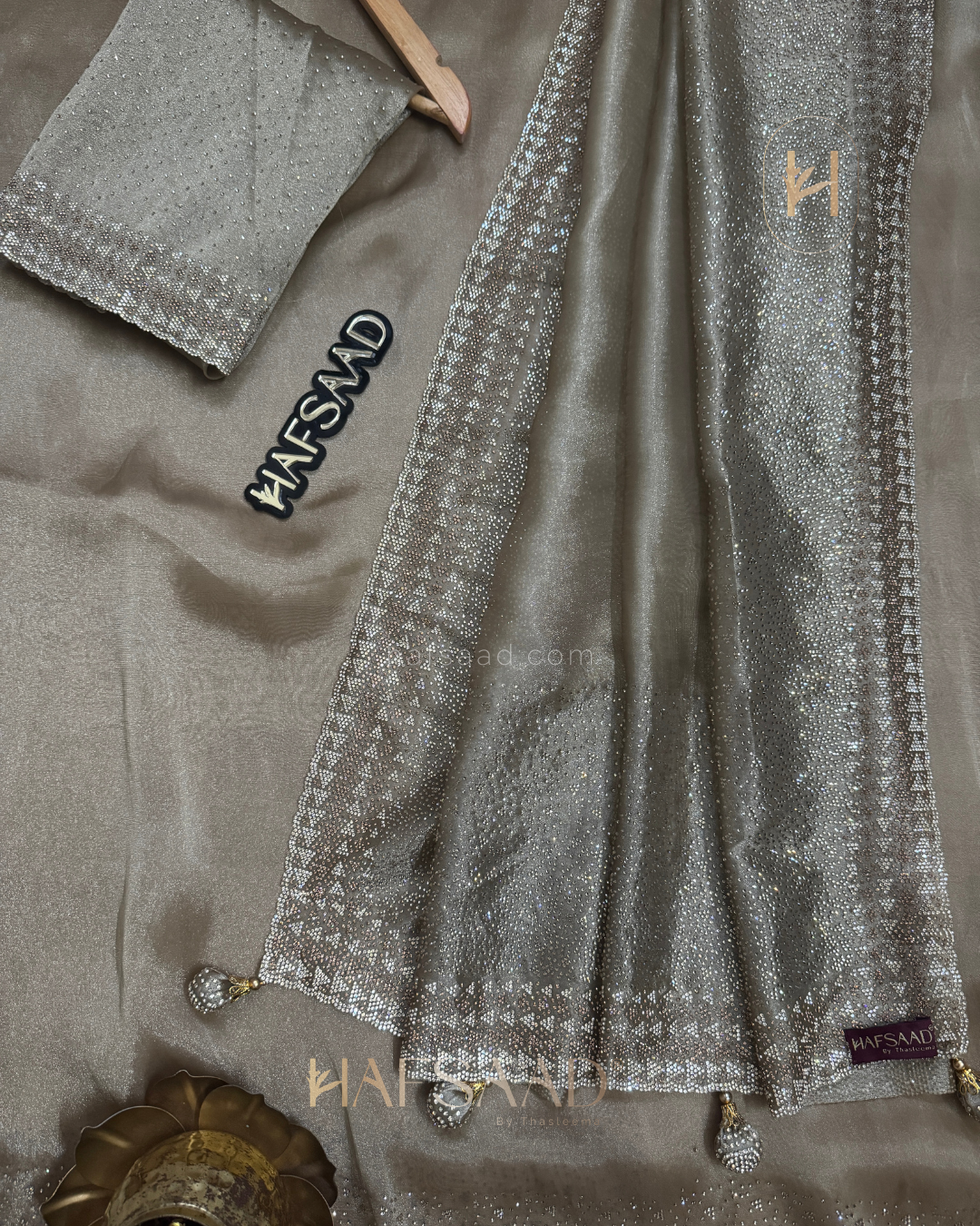Fidha- Designer saree(moss grey)