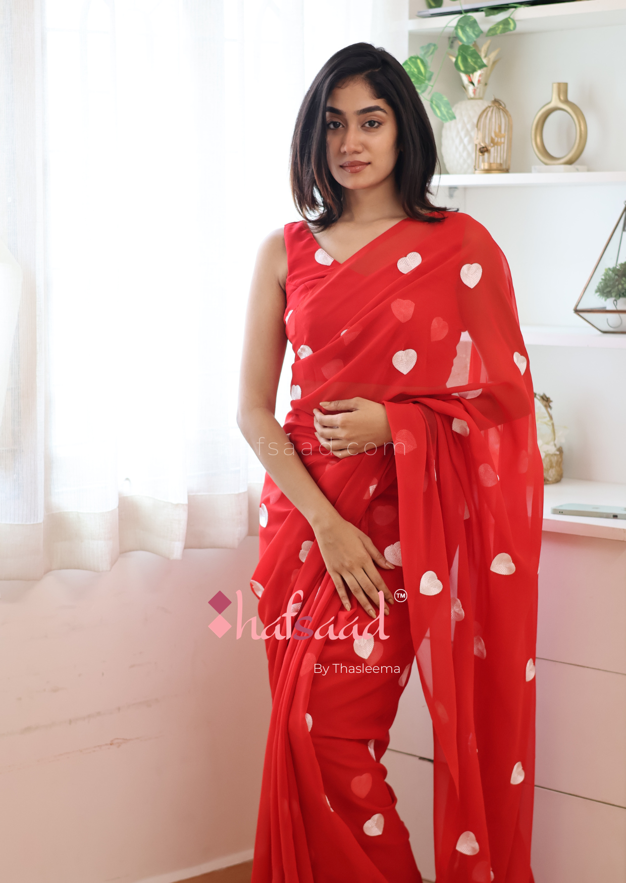 Lil Heart- Ready to wear saree (Red)