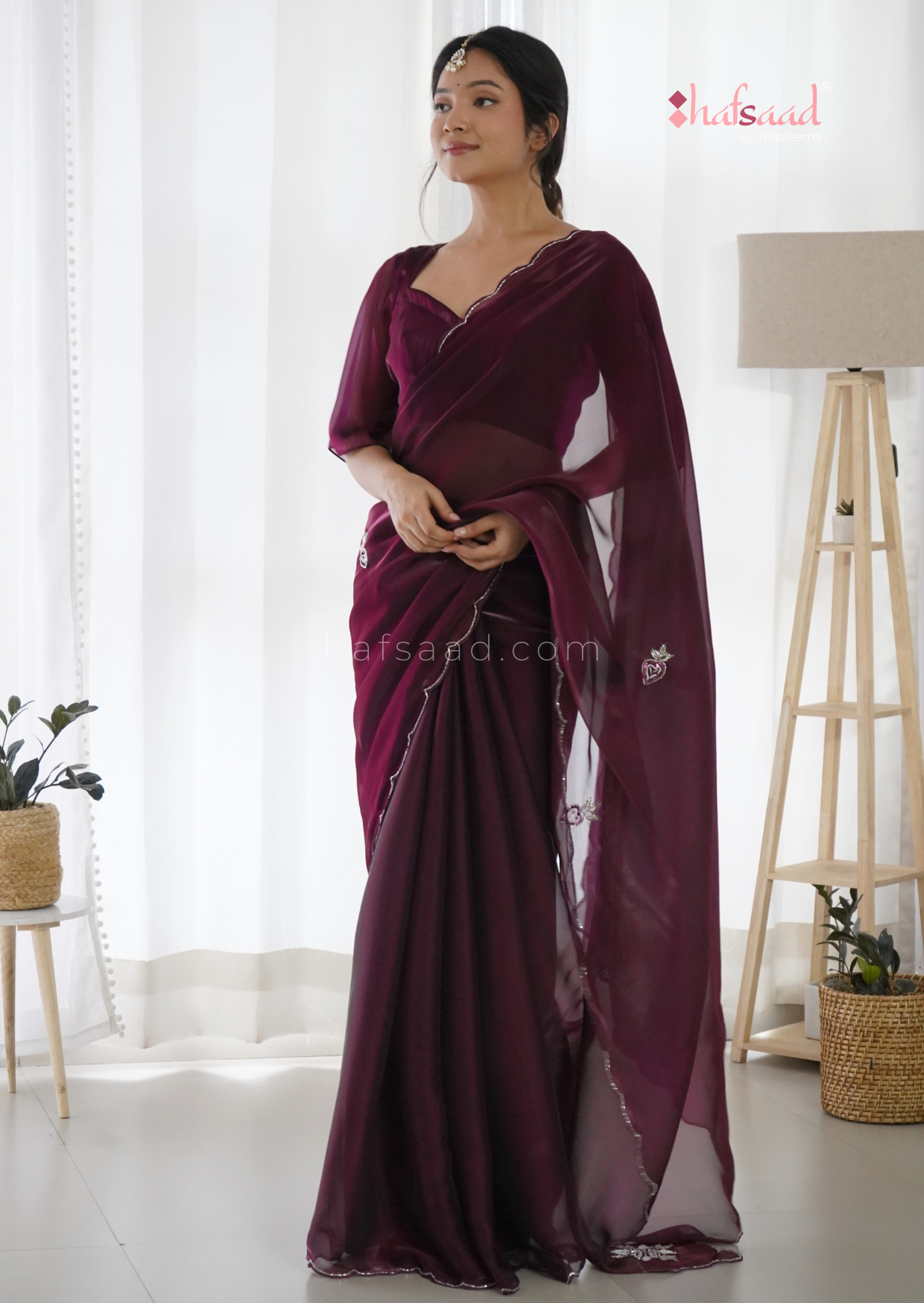 Molten- Ready to wear saree (wine)