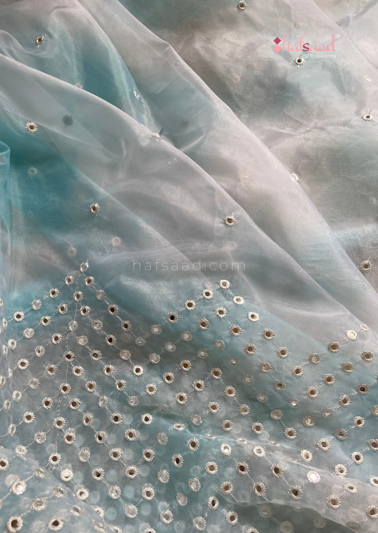 Lagoon- tie and dye organza saree