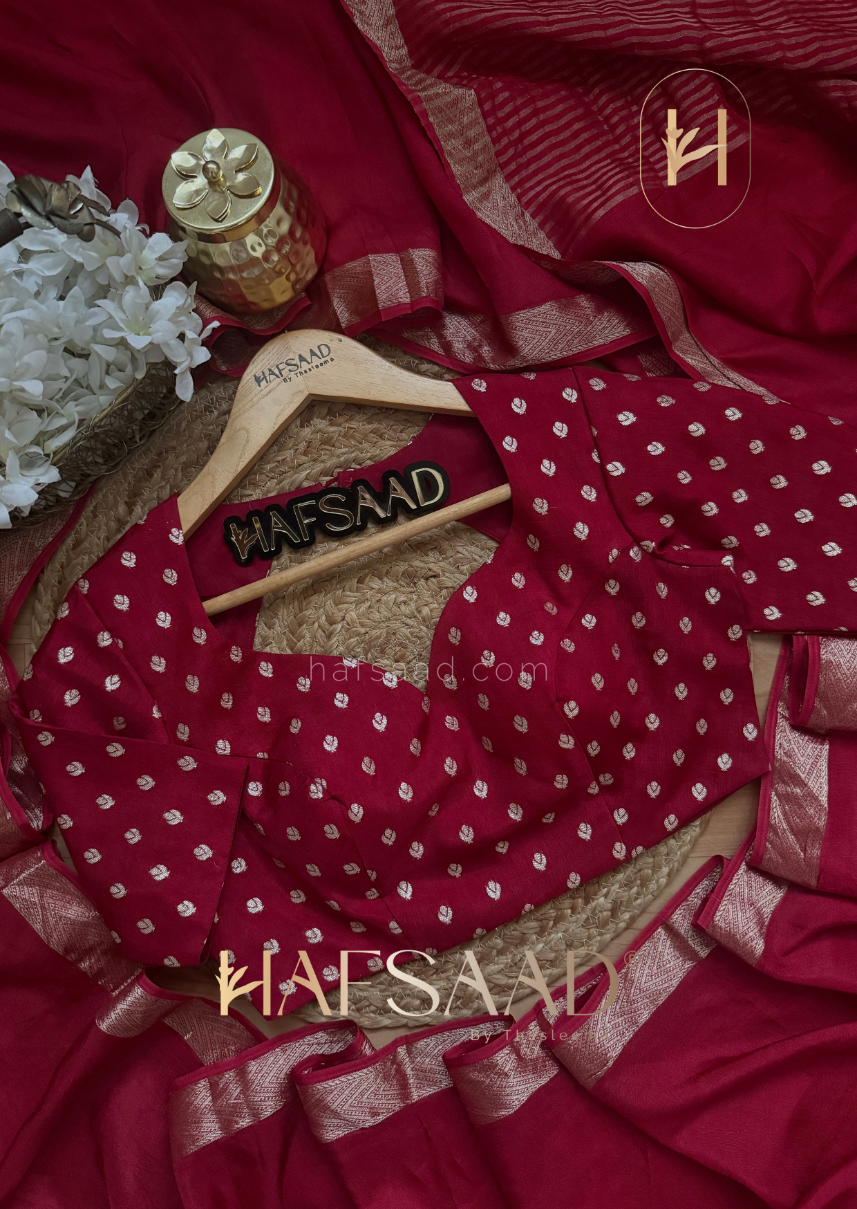 Maya - Silk cotton saree (Red)