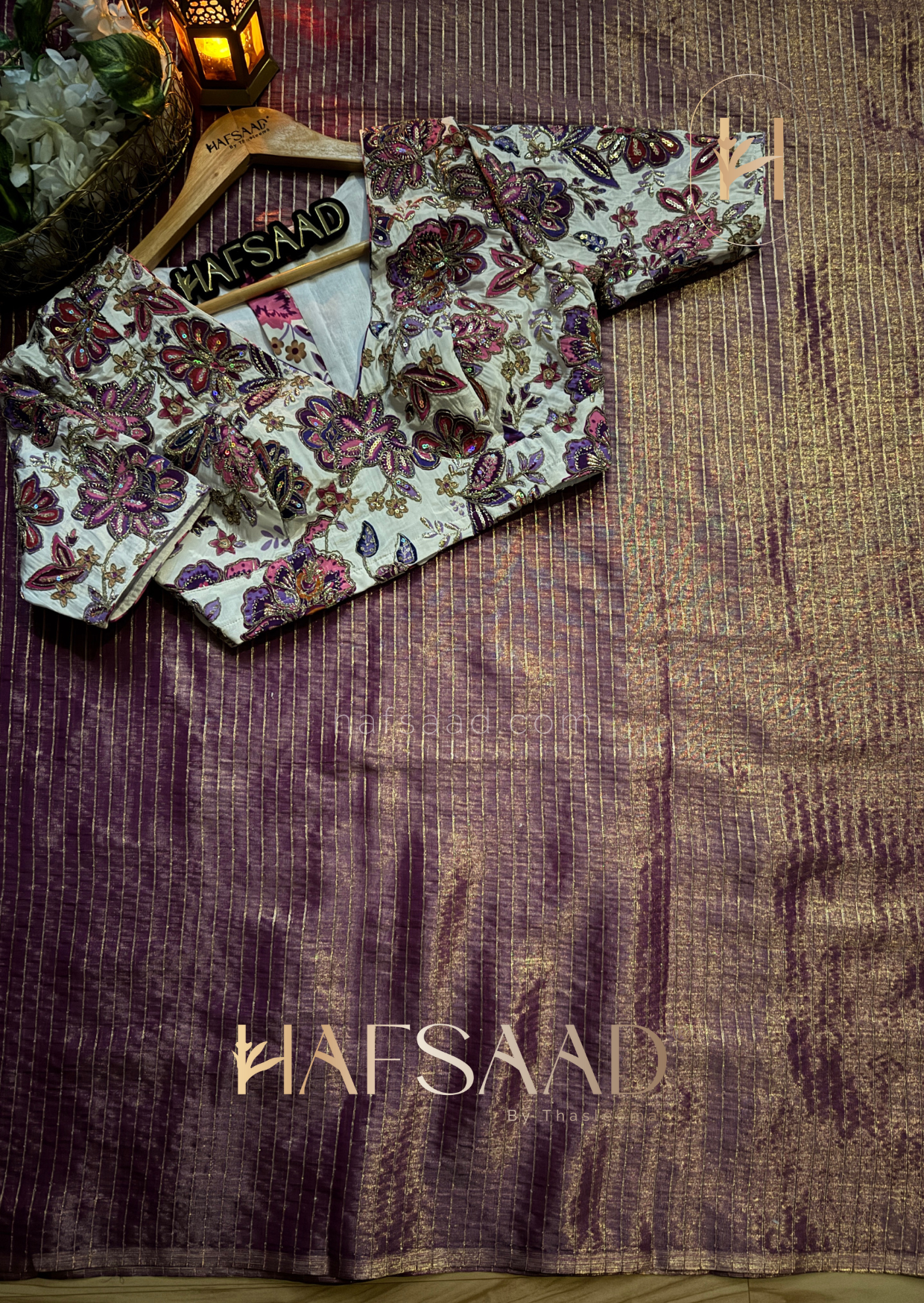 Akriti - Semi tissue silk saree (purple)