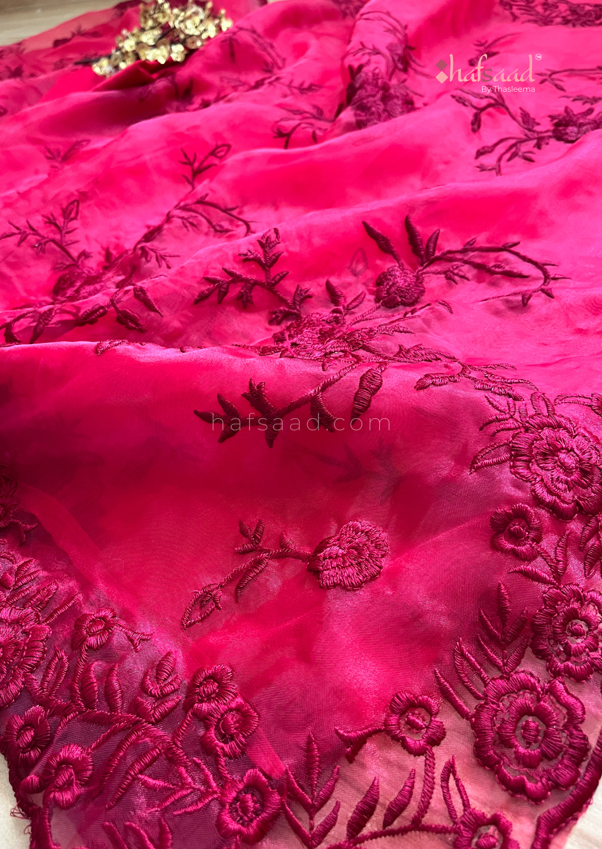 Aayushi - Organza Saree (Maroon)