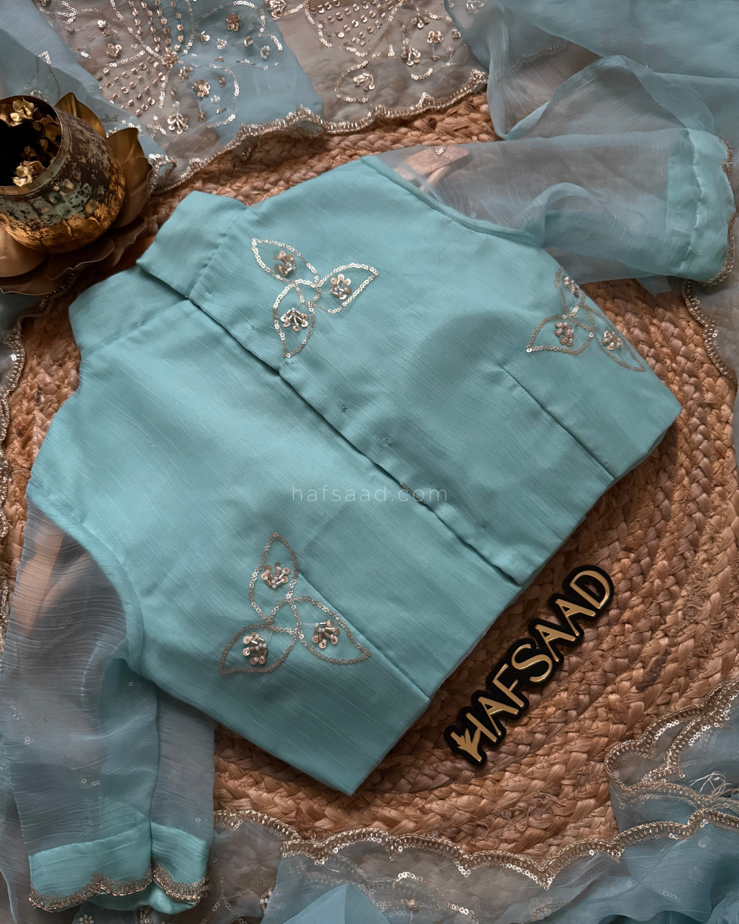 Payal- glass chiffon saree (Blue)