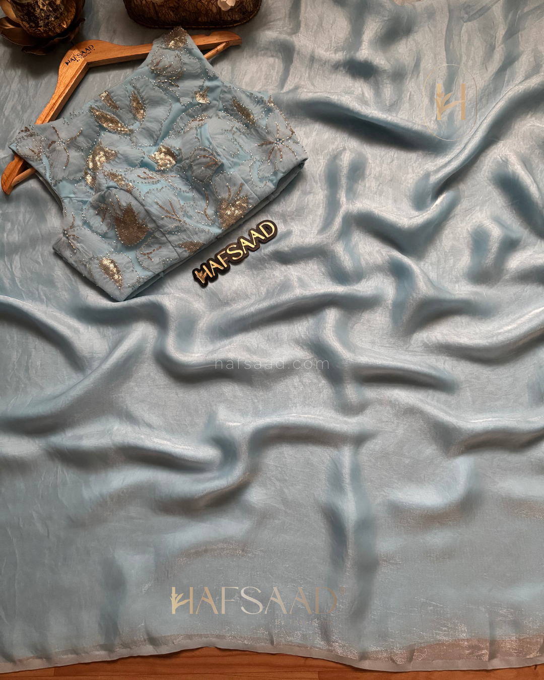 Cassie Bling  - Space silk saree (blue)