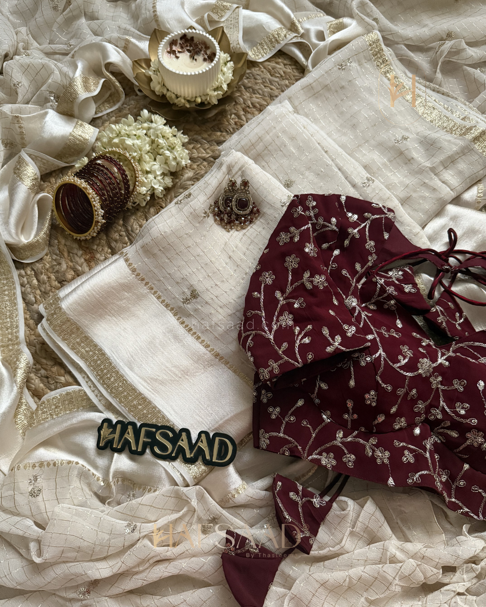 Mathu - Pure viscose saree (Off White)