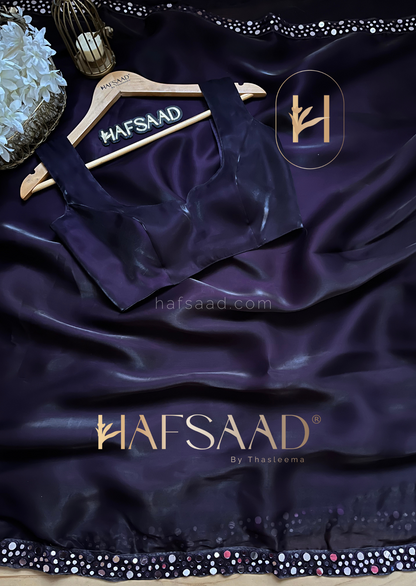 Stephy - Satin organza saree (Purplicious)